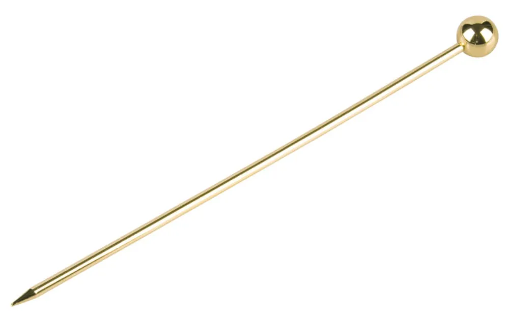 Barstuff Cocktailspieße Kugel, Metall goldfarben - 10,8cm (10 Stk.)
