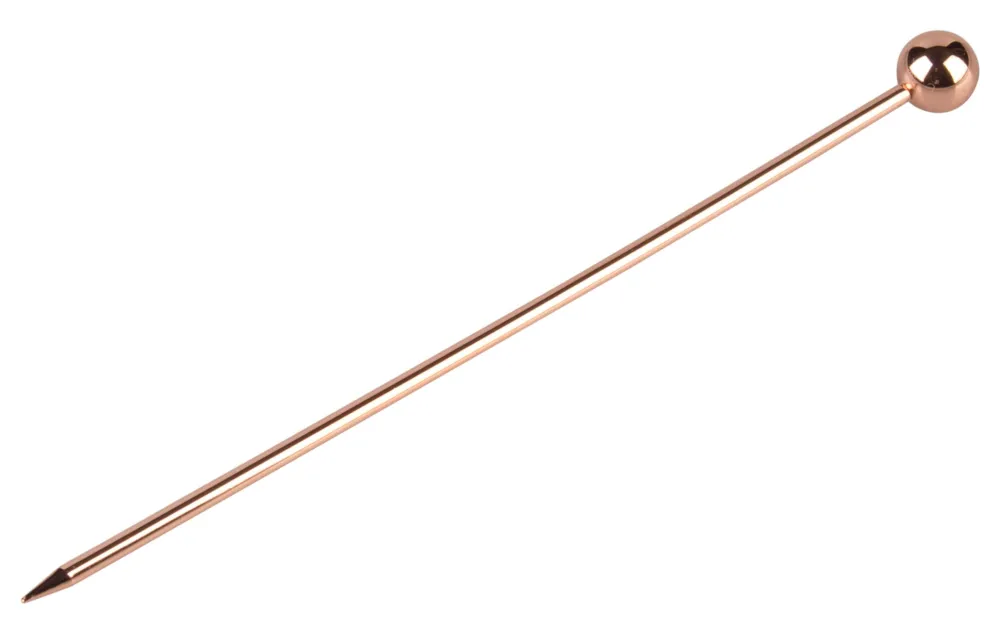 Barstuff Cocktailspieße Kugel, Metall kupferfarben - 10,8cm (10 Stk.)