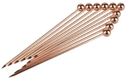 Barstuff Cocktailspieße Kugel, Metall kupferfarben - 10,8cm (10 Stk.)