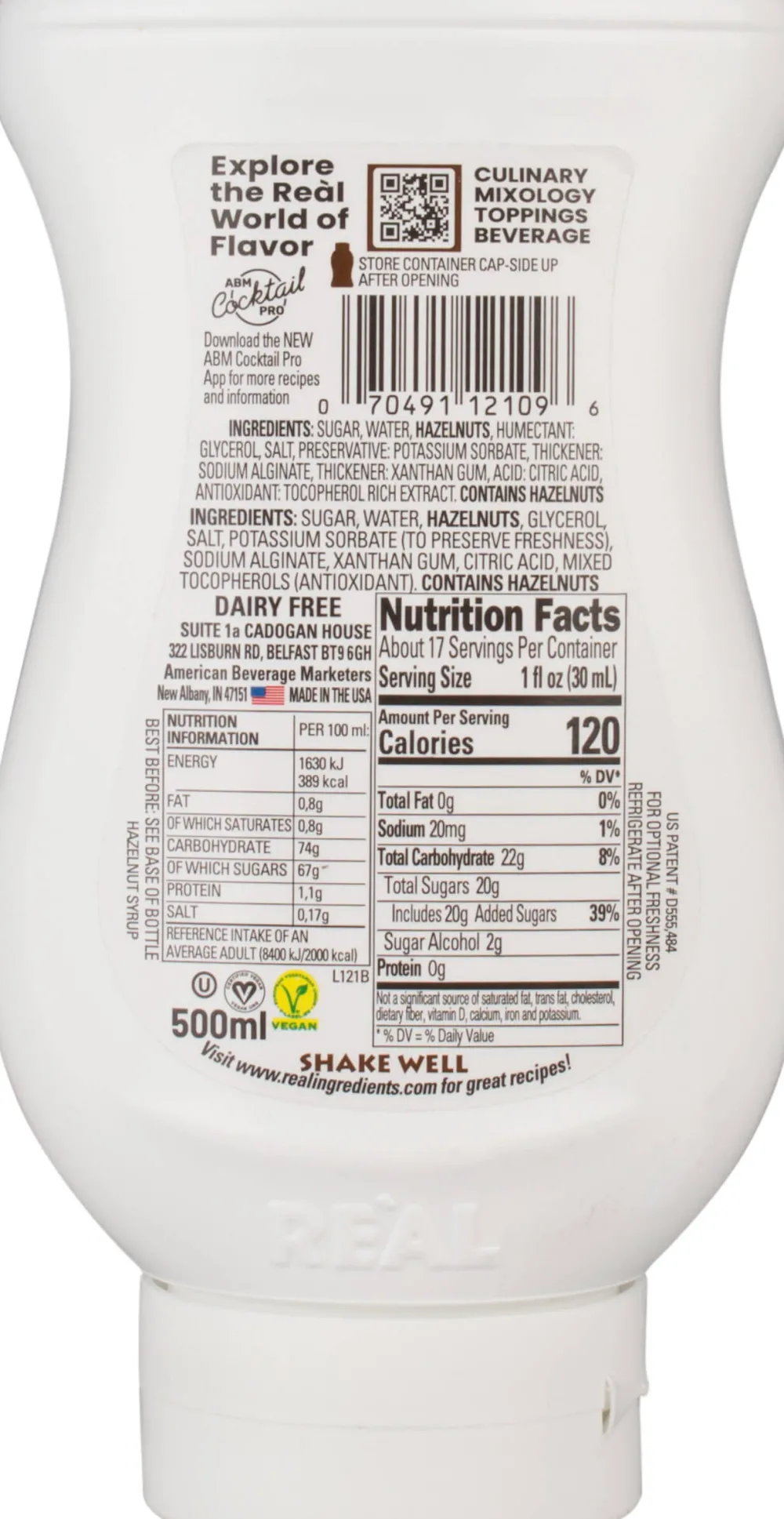 Barstuff Cream of Hazelnut Real Gourmet - Haselnusssirup (500ml)