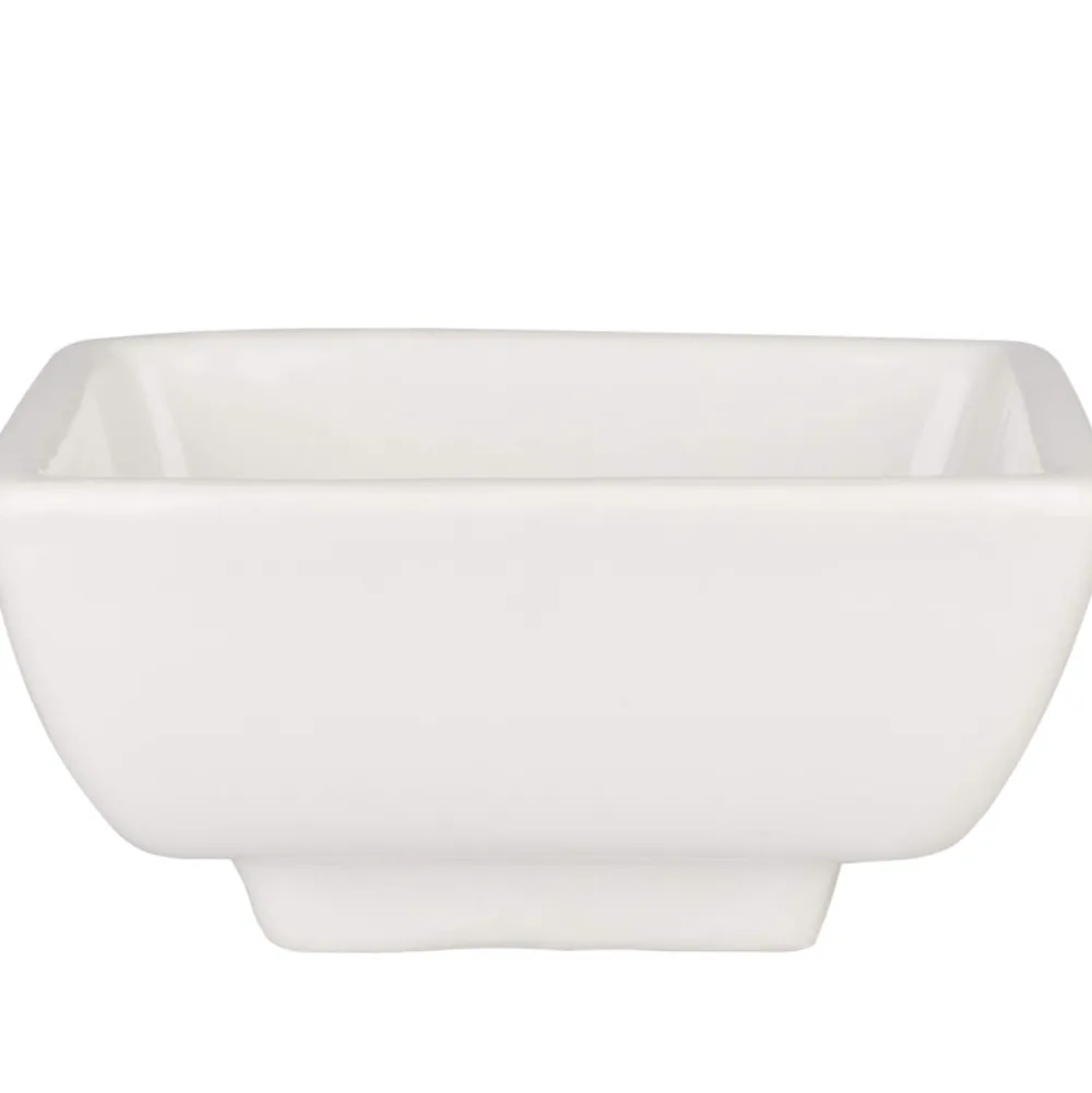 Barstuff Dipschale eckig, Porzellan, weiß - 7x7x4cm