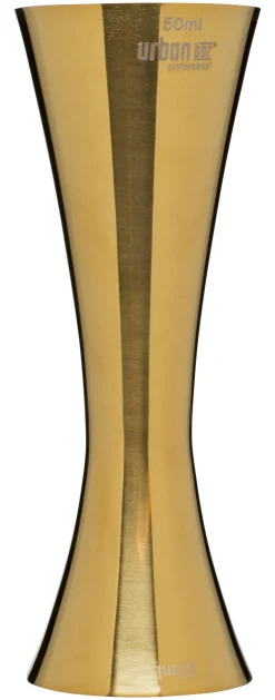 Barstuff Doppelmessbecher Aero, poliert, Urban Bar - goldfarben (25/50ml)