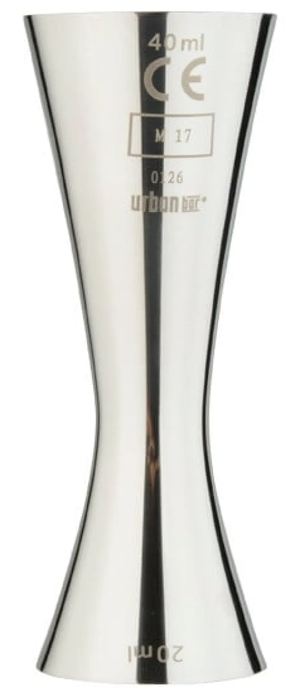 Barstuff Doppelmessbecher Aero, poliert, Urban Bar - Edelstahl (20/40ml)