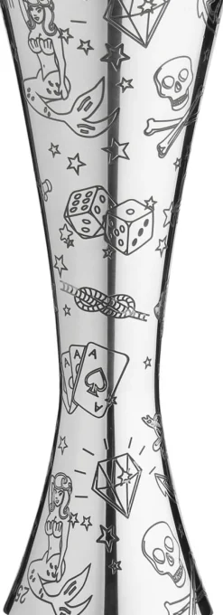 Barstuff Doppelmessbecher Aero Tattoo, Urban Bar - Edelstahl (25/50ml)