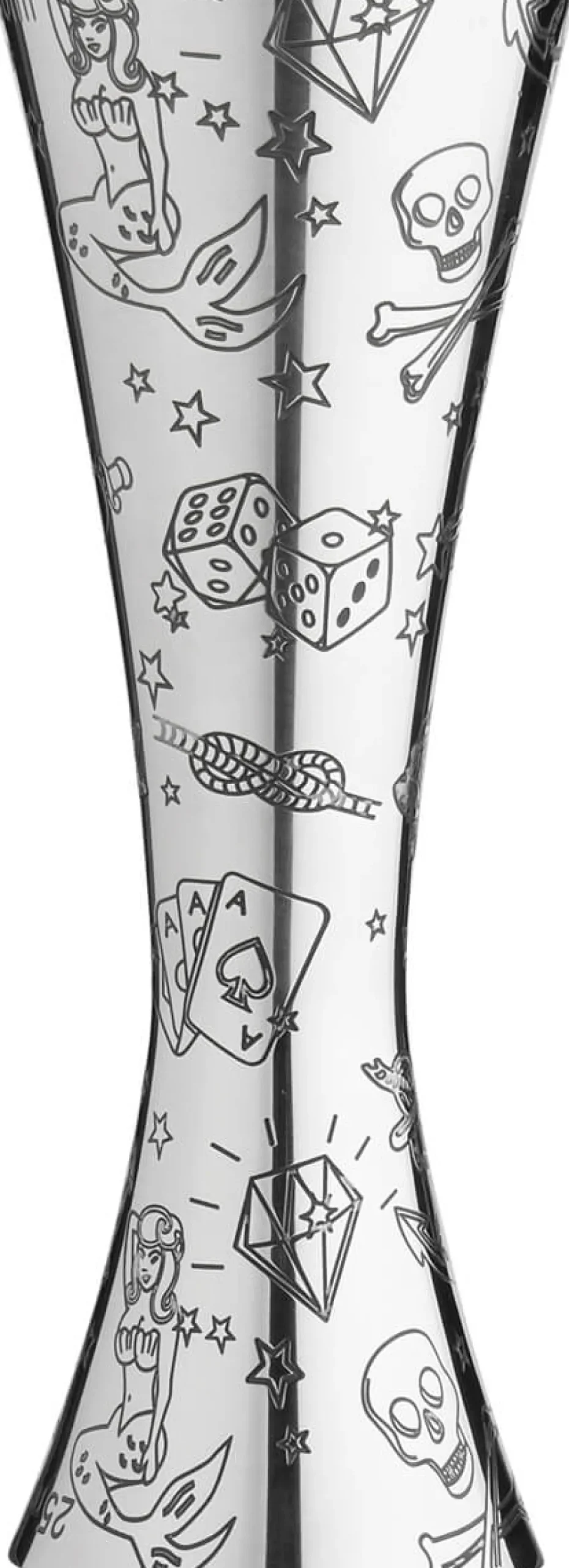 Barstuff Doppelmessbecher Aero Tattoo, Urban Bar - Edelstahl (25/50ml)