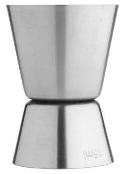 Barstuff Doppelmessbecher, gebürstet - Edelstahl (15ml/30ml)
