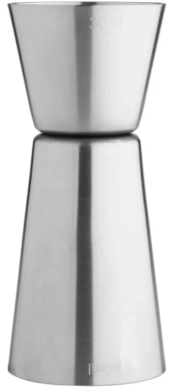 Barstuff Doppelmessbecher, gebürstet - Edelstahl (30/60ml)