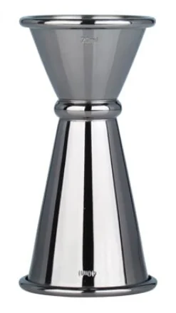 Barstuff Doppelmessbecher Japan Style, gunmetal black - Edelstahl (20/40ml)