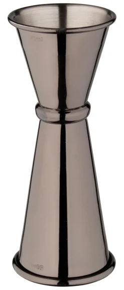 Barstuff Doppelmessbecher, poliert - gunmetal black (25/50ml)