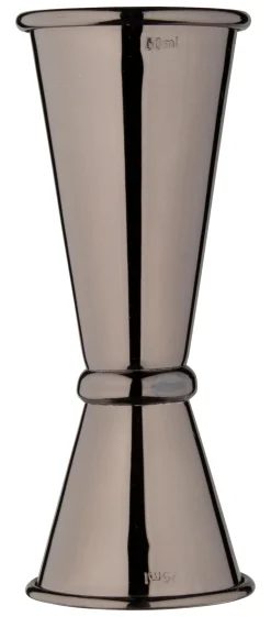 Barstuff Doppelmessbecher, poliert - gunmetal black (25/50ml)