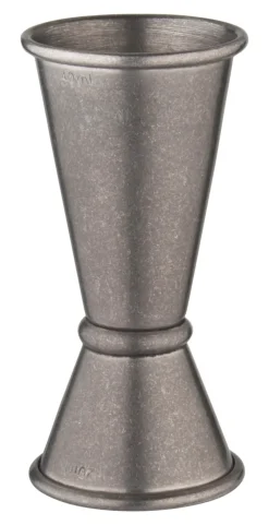 Barstuff Doppelmessbecher, vintage - Edelstahl (20/40ml)