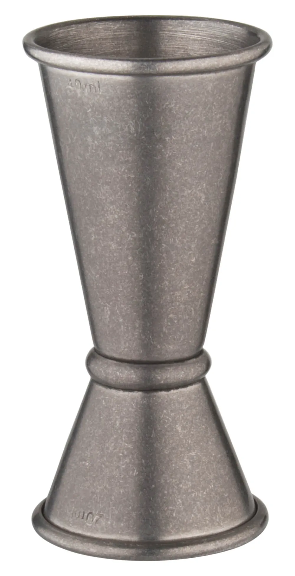 Barstuff Doppelmessbecher, vintage - Edelstahl (20/40ml)