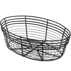 Barstuff Drahtkorb / Servierkorb oval, schwarz - 25,5x16x8cm (6 Stk.)
