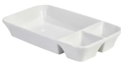 Barstuff Dreigeteilte Platte, Porzellan, weiß (1 Stk.)