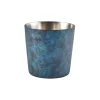 Barstuff Edelstahlbecher / Snackbecher blaue Patina - 8,5x8,5cm/420ml (12 Stk.)