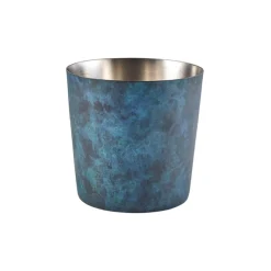 Barstuff Edelstahlbecher / Snackbecher blaue Patina - 8,5x8,5cm/420ml (12 Stk.)