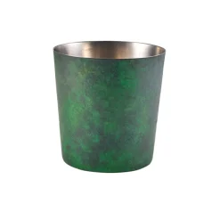 Barstuff Edelstahlbecher / Snackbecher grüne Patina - 8,5x8,5cm/420ml (12 Stk.)
