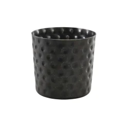 Barstuff Edelstahlbecher / Snackbecher gehämmert vintage schwarz - 8,5x8,5cm/400ml (12 Stk.)