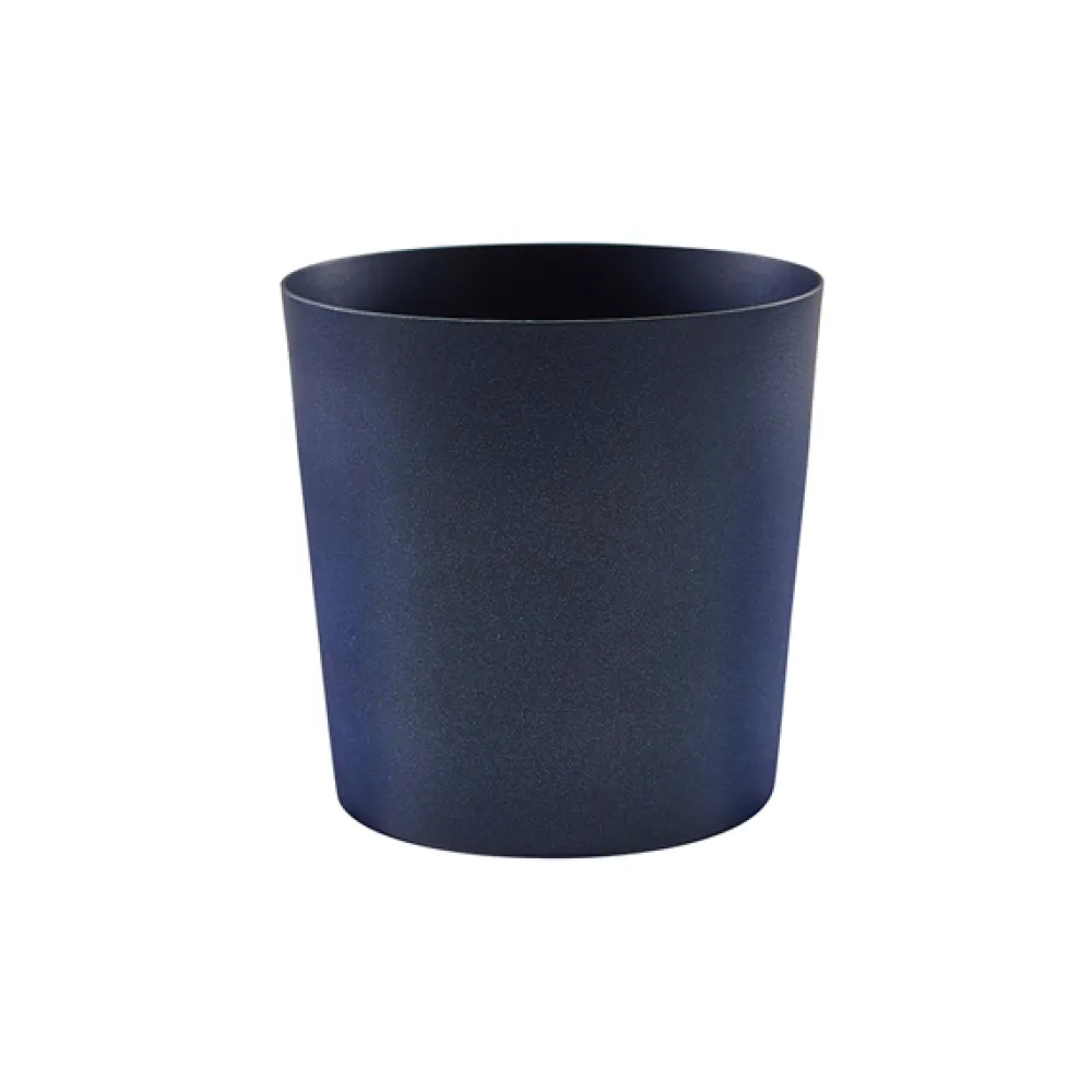 Barstuff Edelstahlbecher / Snackbecher metallisch blau - 8,5x8,5cm/420ml (12 Stk.)