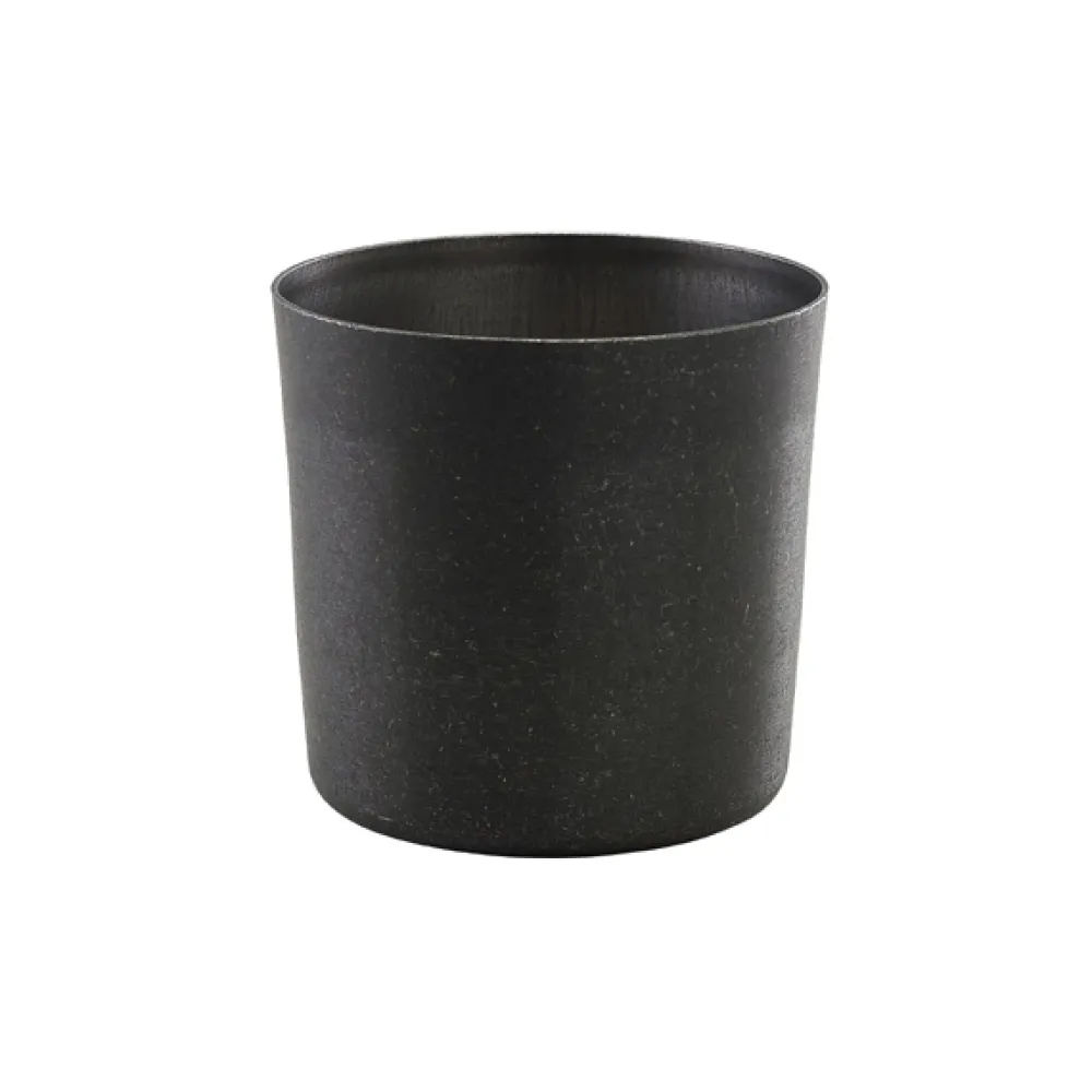 Barstuff Edelstahlbecher / Snackbecher vintage schwarz - 8,5x8,5cm/420ml (12 Stk.)