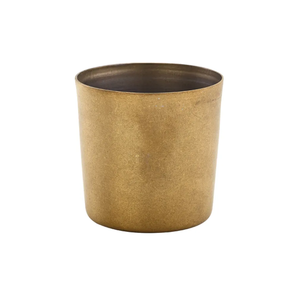 Barstuff Edelstahlbecher / Snackbecher vintage goldfarben - 8,5x8,5cm/420ml (12 Stk.)