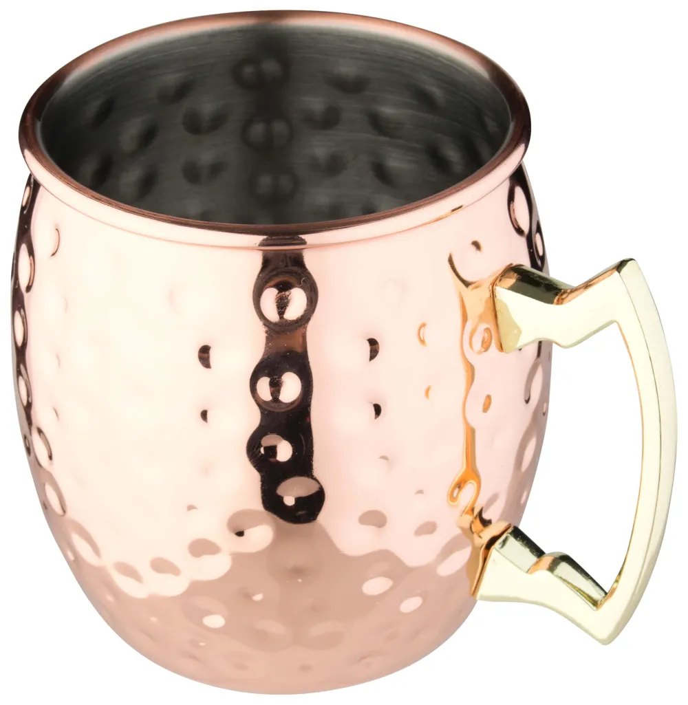 Barstuff Edelstahlbecher "Moscow Mule", gehämmert, kupferfarben - 420ml