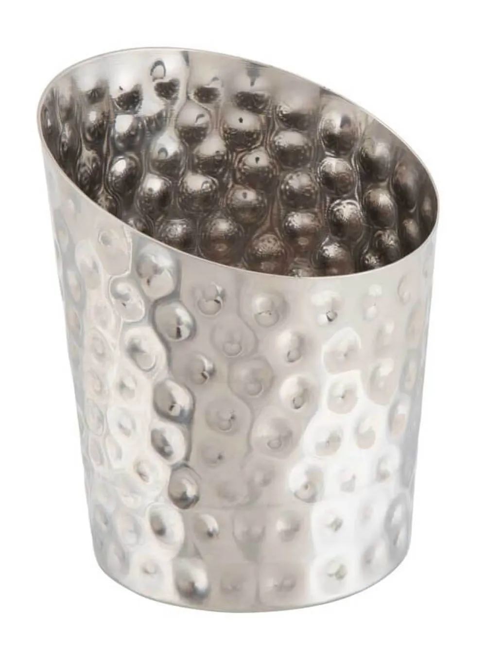 Barstuff Edelstahlbecher, Schrägschnitt - gehämmert (11,6cm)