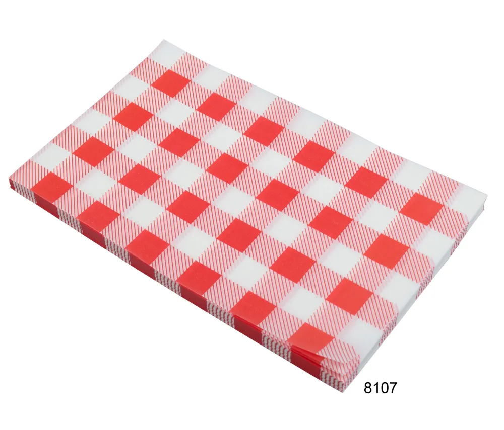 Barstuff Einschlagpapier fettdicht, Karo rot - 19x31cm (200 Stk.)