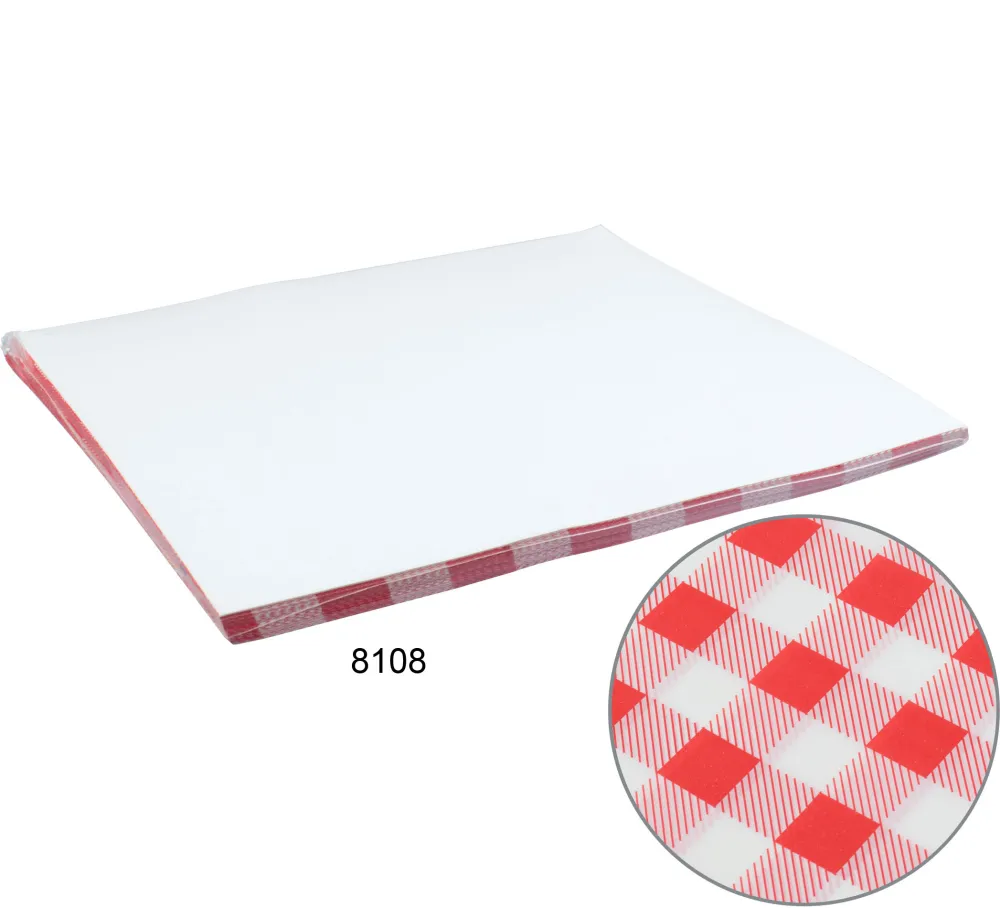 Barstuff Einschlagpapier fettdicht, Karo rot - 19x31cm (200 Stk.)