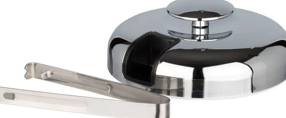 Barstuff Eiseimer Kunststoff PP, silberfarben, mit Zange - 1,3l