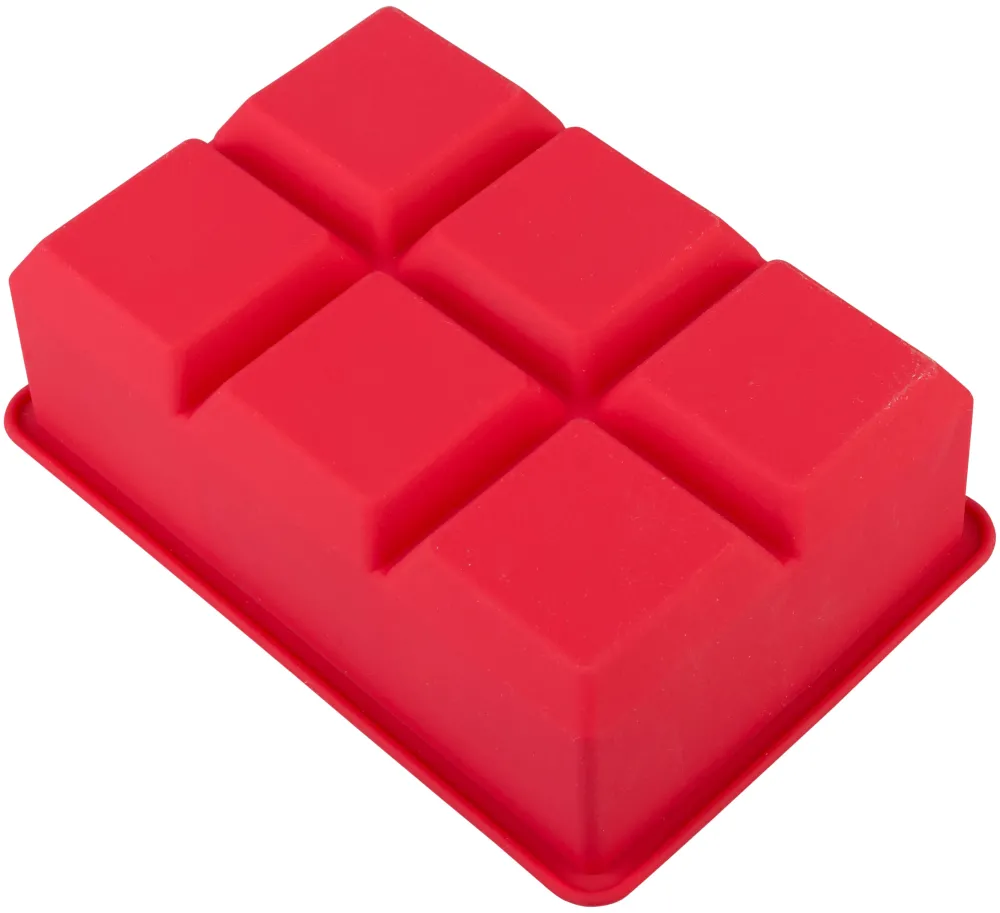 Barstuff Eiswürfelform 6 Cubes, Silikon, rot - 4,5cm