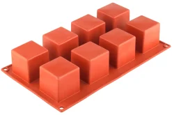 Barstuff Eiswürfelform, Silikon, 8 Würfel (5cm) - rot