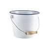 Barstuff Emaille-Eimer, weiß mit blauem Rand - 5,2 l (4 Stk.)