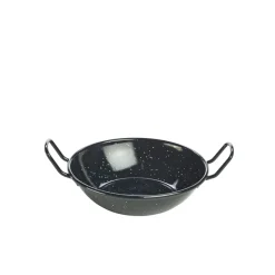 Barstuff Emaille-Schale mit Henkeln, schwarz - 16cm/520ml (10 Stk.)