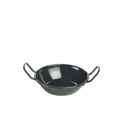 Barstuff Emaille-Schale mit Henkeln, schwarz - 14cm/360ml (6 Stk.)