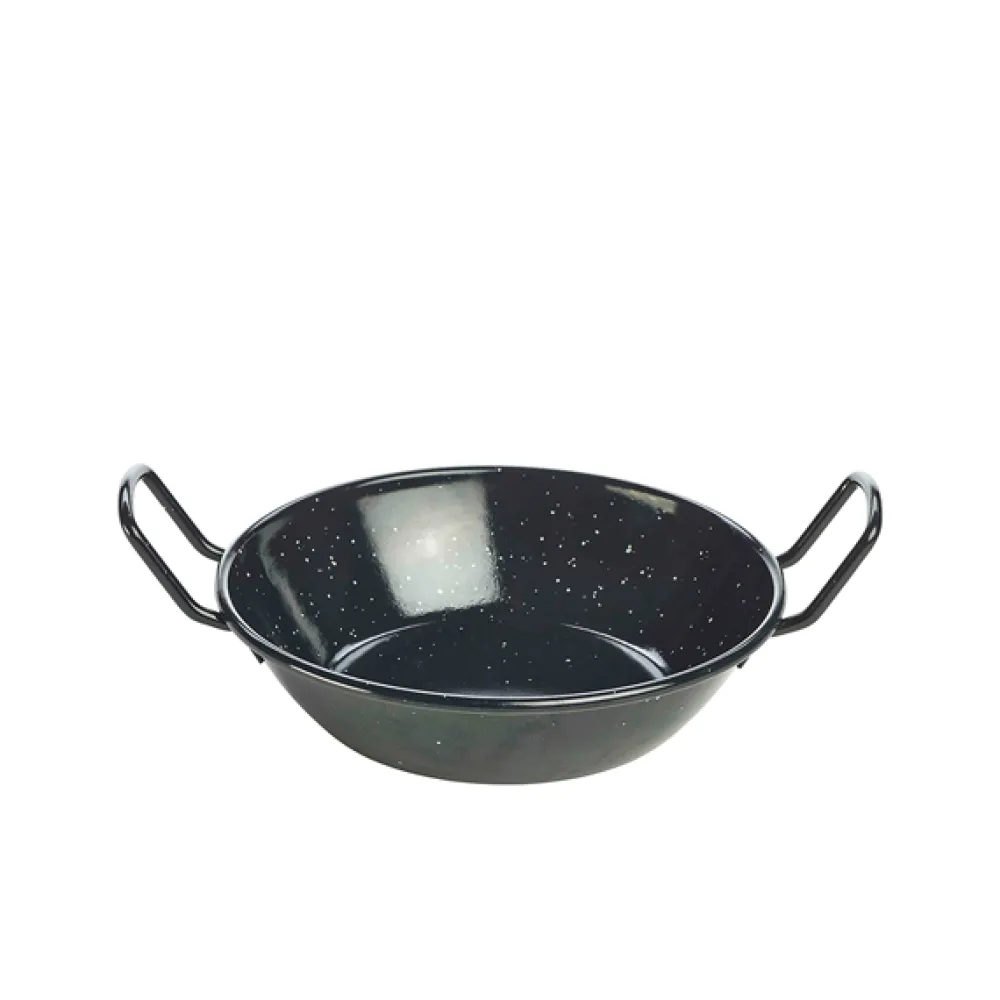 Barstuff Emaille-Schale mit Henkeln, schwarz - 18cm/780ml (6 Stk.)