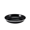 Barstuff Emaille-Teller tief / Pastateller, schwarz mit weißem Rand - 24cm