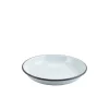 Barstuff Emaille-Teller tief / Pastateller, weiß mit grauem Rand - 20cm