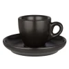Barstuff Espressotasse Barista mit Untertasse, Porzellan schwarz - 55ml (6 Sets)