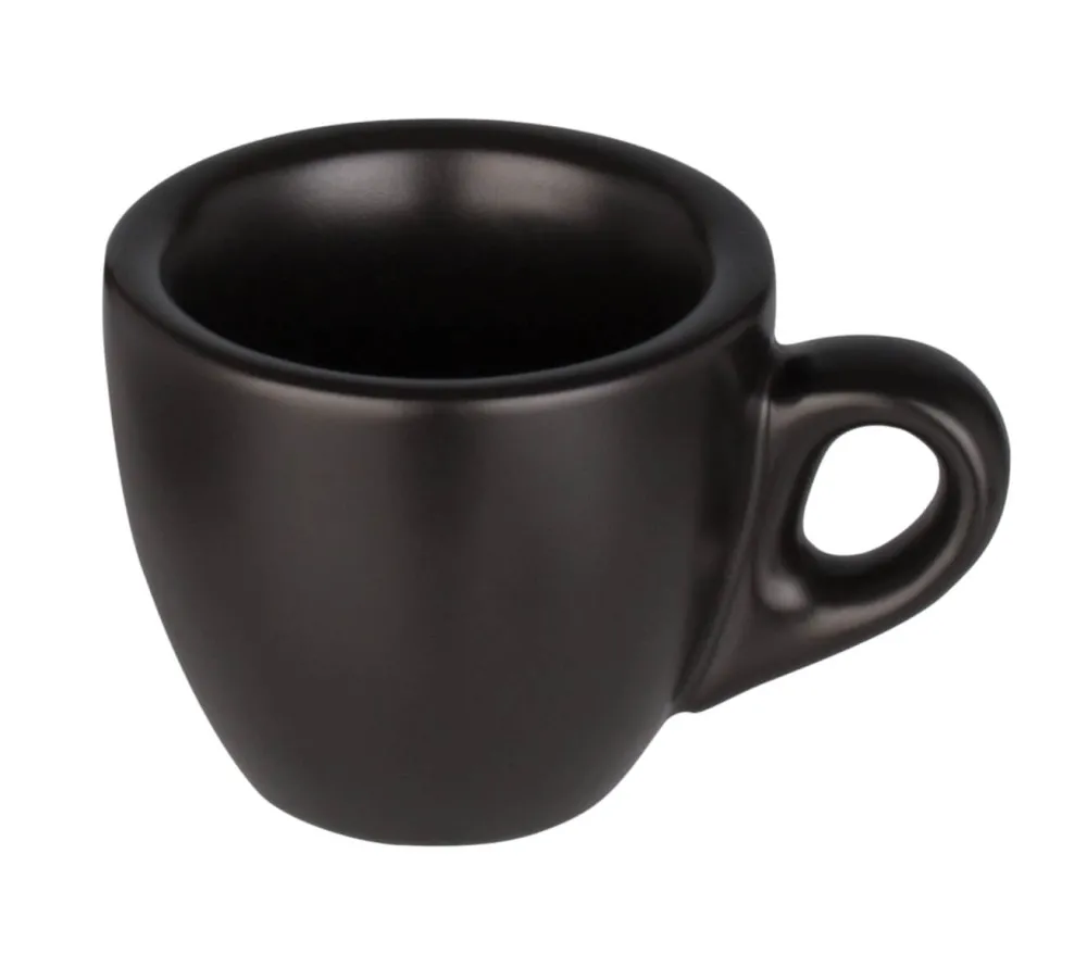 Barstuff Espressotasse Barista mit Untertasse, Porzellan schwarz - 55ml (6 Sets)