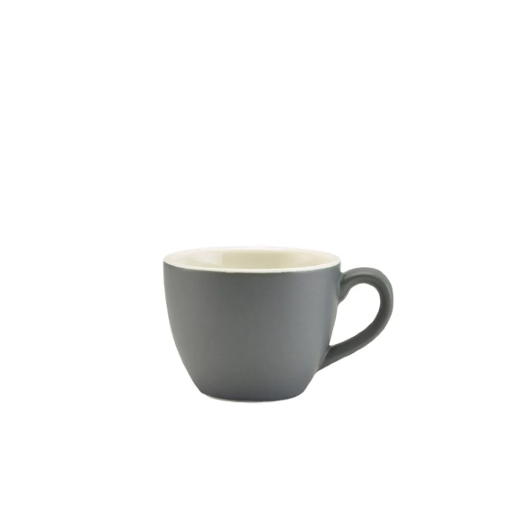 Barstuff Espressotasse Porzellan matt grau – 90 ml (6 Stk.)