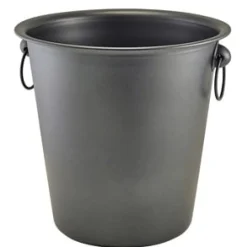 Barstuff Flaschenkühler / Weinkühler, metallic-schwarz, mit Ringgriffen - 21,5x20,5cm