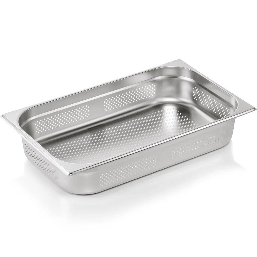 Barstuff GN 1/1 Behälter, mit Seiten- & Bodenlochung,CNS, GN ESSENTIALS - 10cm (6 Stk.)