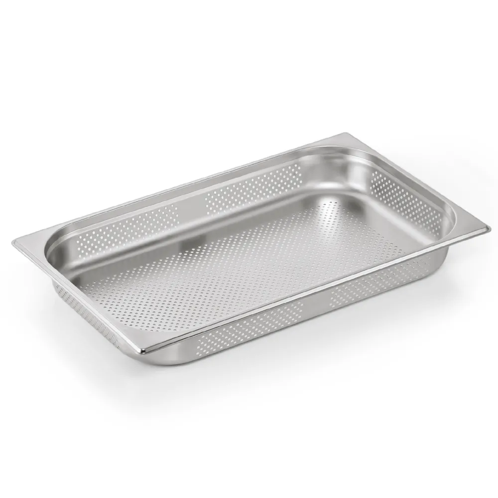 Barstuff GN 1/1 Behälter, mit Seiten- & Bodenlochung, CNS, GN ESSENTIALS - 6,5cm (6 Stk.)