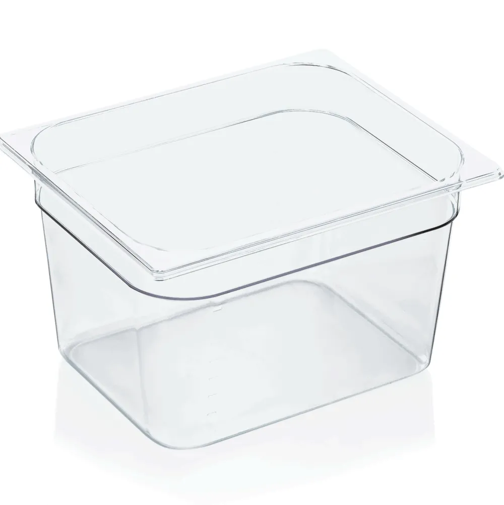 Barstuff GN 1/2 Behälter mit Skalierung, Polycarbonat transparent - H 20cm (Serie GN 94)