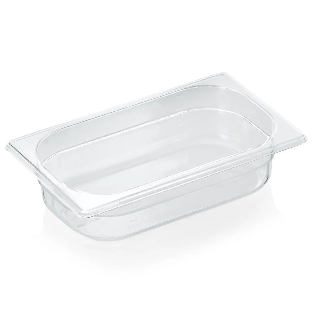Barstuff GN 1/4 Behälter mit Skalierung, Polycarbonat transparent - H 6,5cm (Serie GN 94)