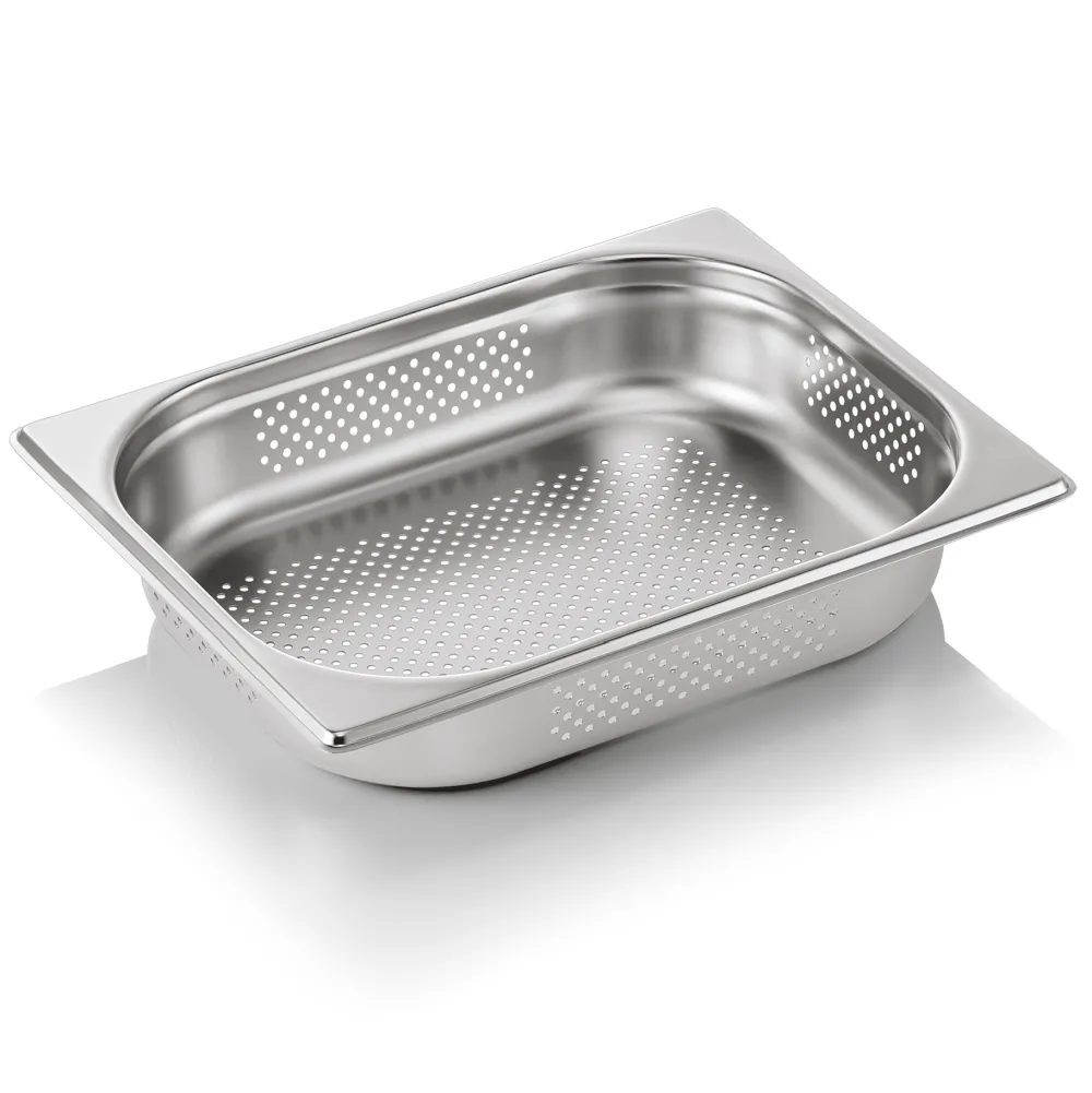 Barstuff GN 1/2 Behälter, Seiten- & Bodenlochung, CNS - H 6,5cm (Serie GN CORE)
