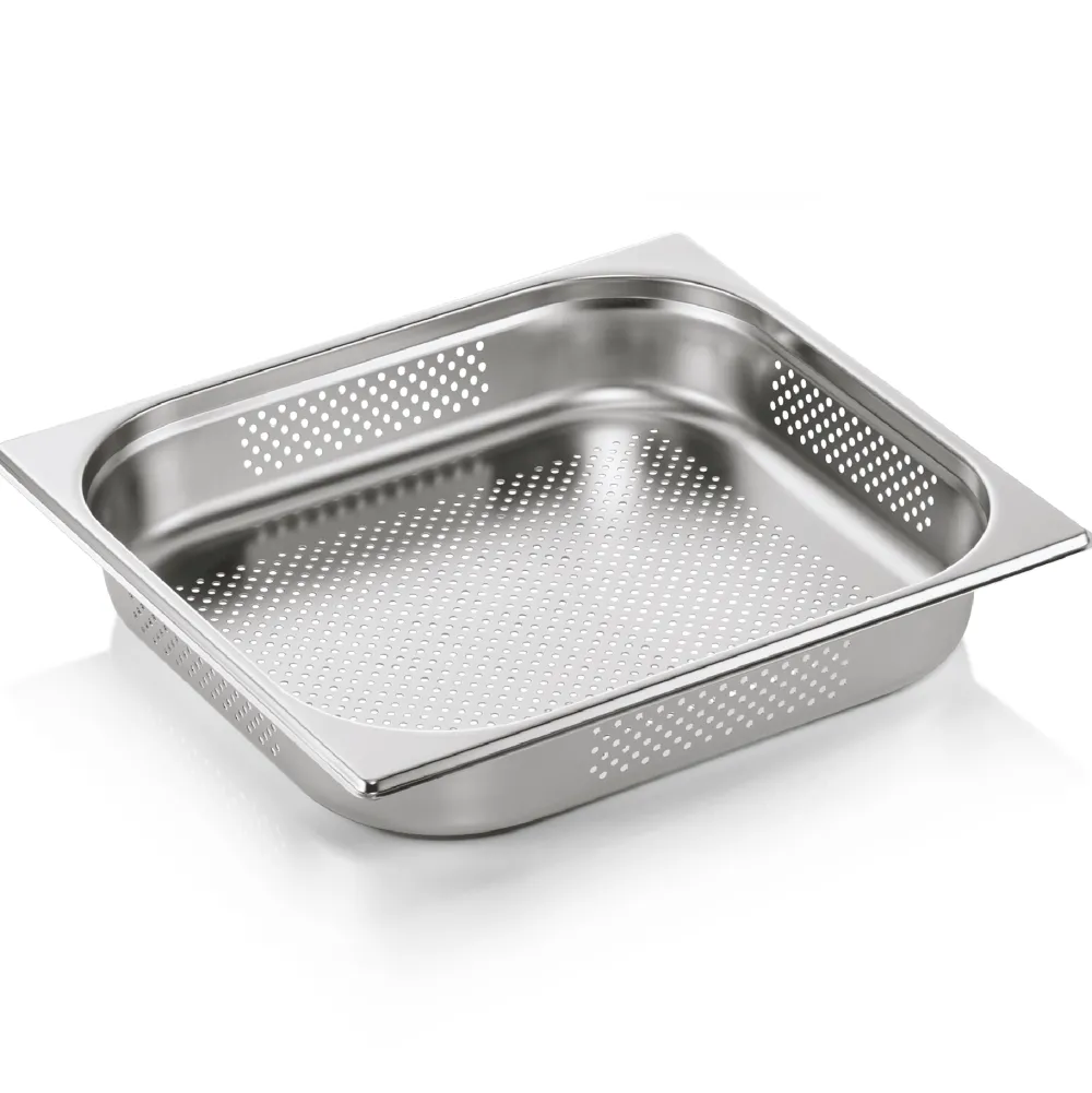 Barstuff GN 2/3 Behälter, Seiten- & Bodenlochung, CNS - H 6,5cm (Serie GN CORE)