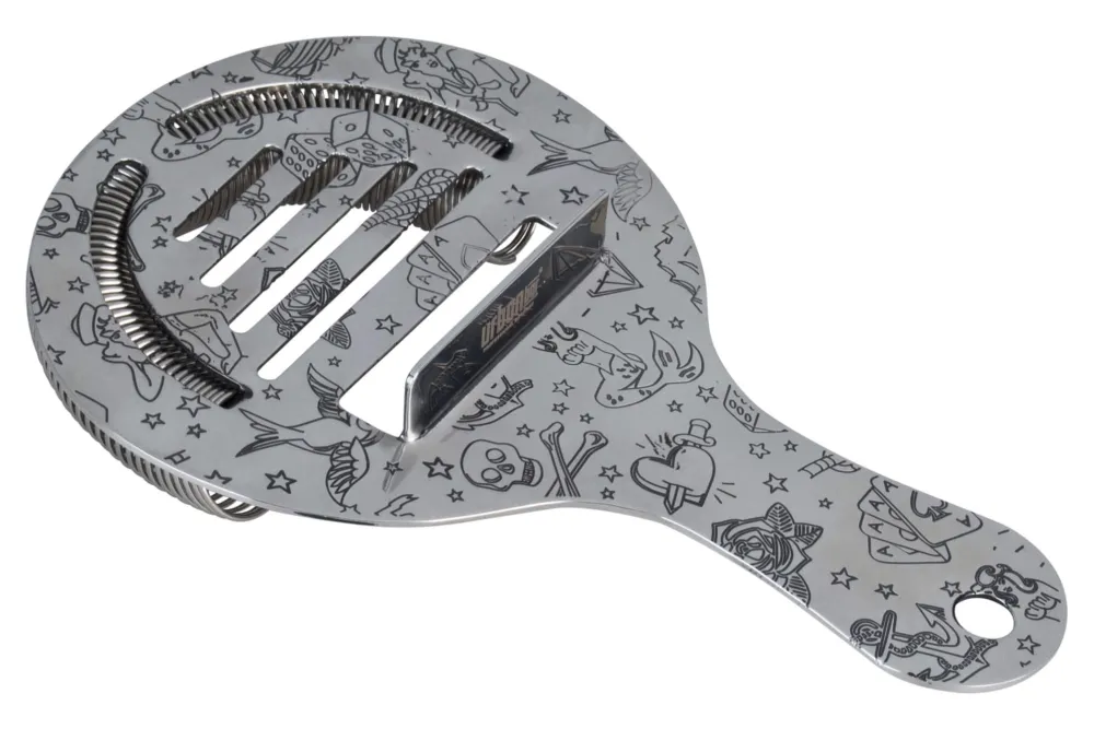 Barstuff Hawthorne Strainer Tattoo, Urban Bar - Edelstahl (10cm)
