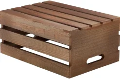 Barstuff Holzkiste, Dark Rustic Braun - 34x23x15cm